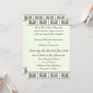 Vintag Art Deco Blume Hochzeit Einladung