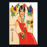 Vintag Art Deco Bridge Tally Poster<br><div class="desc">Atemberaubende Kunst Deko-Art einer wunderschönen, rot gekleideten Dame, die in den 1920er Jahren auf einer Bridge-Talkarte erschienen ist, von der Charles S. Clark Co. Schöne an jeder Wand, und ein perfektes Geschenk und Erinnerung für den Liebhaber der alten Kunst! Bridge-Tally-Karten werden verwendet, um die Bewertung von Bridge-Kartenspielen behalten, wenn es...</div>