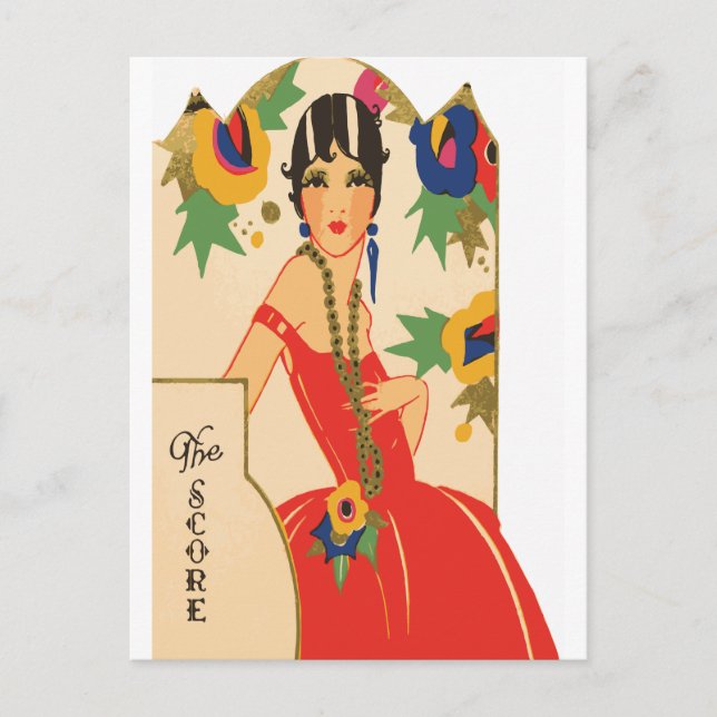Vintag Art Deco Bridge Tally Postkarte (Vorderseite)