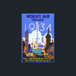Vintag Art Deco Chicago 1934 World's Fair Poster Leinwanddruck<br><div class="desc">Ich fand dieses wunderschöne Vintage Chicago 1934 World's Fair Poster und dachte,  es würde eine phantastische Postkarte machen. Auch als Kunstdruck erhältlich.</div>
