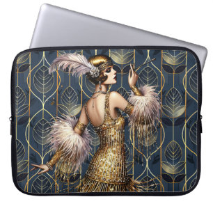 Vintag Art Deco Flapper Laptopschutzhülle