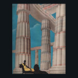 Vintag Art Deco Französische Frau mit Lion Au Louv Poster<br><div class="desc">Aus einem Vintagen Kaufhaus-Katalog von Au Louvre Paris aus den 20er Jahren.</div>