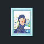 Vintag Art Deco Frau Athlete Leinwanddruck<br><div class="desc">Der charmante und stilvolle Flapper aus der Jazzzeit mit Vintagem Retro-modischer Kleidung aus den 20er oder 30er Jahren. Im Hintergrund sehen Sie die vielen sportlichen Leistungen dieser talentierten Frau: Schwimmen,  Tauchen,  Angeln,  Tennis,  Segeln,  Rennautofahren,  Bergsteigen und Wandern,  Golf. Art Deco Sport Nostalgie für Frauen aus dem Wall Art Shoppe.</div>