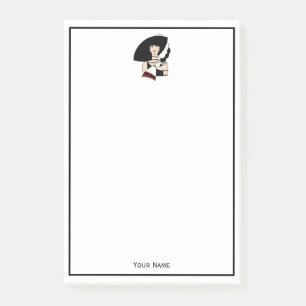 Vintag Art Deco Frauen tragen einen Hut und Farbe Post-it Klebezettel