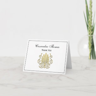 Vintag Art Deco Gold Plume Arabesque Dankeskarte