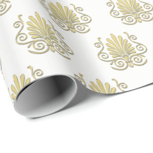 Vintag Art Deco Gold Plume Arabesque Geschenkpapier