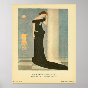 Vintag Art Deco Illustration ~ La Belle Affligee Poster