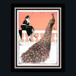Vintag, Art Deco "Lady & Peacock" Poster<br><div class="desc">Sehr schön,  Vintag,  Art-Deco-Druck "Lady & Peacock" in Pachy/Koralle,  schwarz & weiß. Standard 11x14 hier gezeigt. Auch in den Standardgrößen 8x10,  16x20,  Sondergrößen und Leinwand erhältlich.</div>