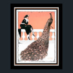 Vintag, Art Deco "Lady & Peacock" Poster<br><div class="desc">Sehr schön,  Vintag,  Art-Deco-Druck "Lady & Peacock" in Pachy/Koralle,  schwarz & weiß. Standard 11x14 hier gezeigt. Auch in den Standardgrößen 8x10,  16x20,  Sondergrößen und Leinwand erhältlich.</div>