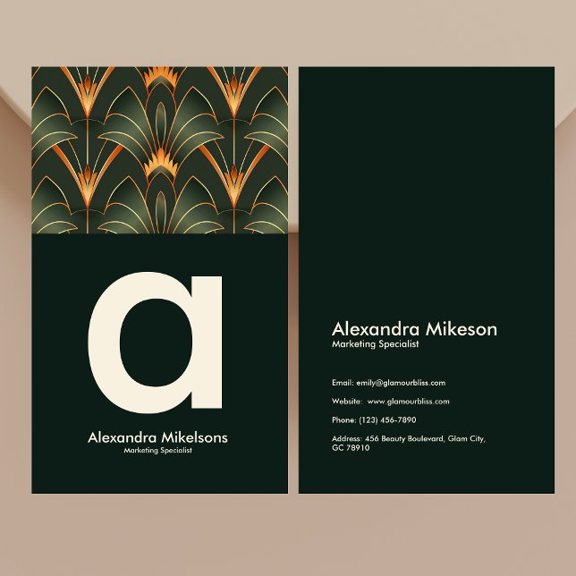 Vintag Art Deco Monogram Visitenkarte (Von Creator hochgeladen)