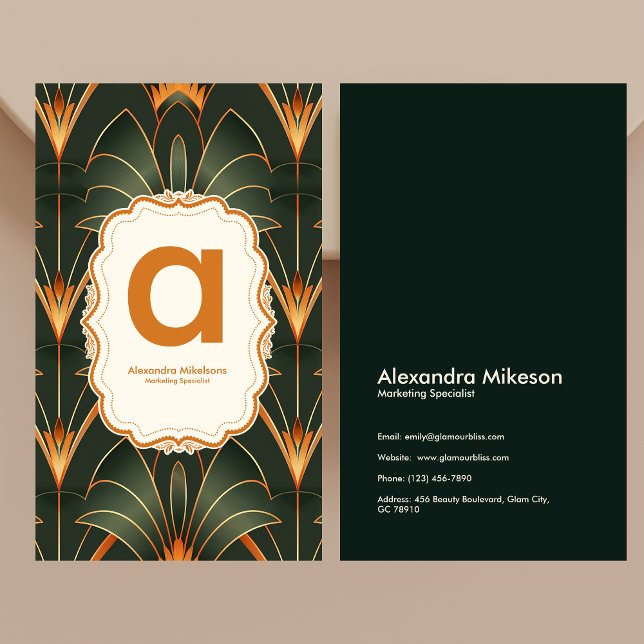 Vintag Art Deco Monogram Visitenkarte (Von Creator hochgeladen)