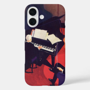 Vintag Art Deco Music Lounge Piano Pianist iPhone 16 Hülle