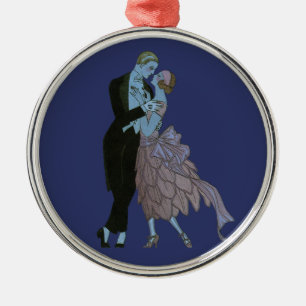 Vintag Art Deco Newlyweds, Liebe Wedding Dance Ornament Aus Metall