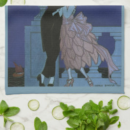 Vintag Art Deco Newlyweds, Oui von George Barbier Geschirrtuch