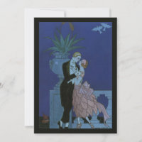 Vintag Art Deco Newlyweds Wedding Save the Date