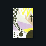 Vintag Art Deco Pochoir Jazz Geometrische Muster Leinwanddruck<br><div class="desc">Vintage Illustrationskunst Deko pochoir Muster von Yvonne Bouchard c 1930. Pochoir ist eine Schablonentechnik,  die in surrealistischen Malereien üblich ist. Ein modernes Kubismus-Design mit geometrischen Formen und Farben. Zigzag-Linien und Polka-Punktkreise.</div>