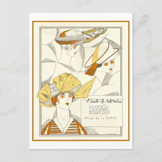 Vintag Art Deco Postkarte (Vorderseite)