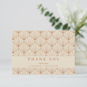 Vintag Art Deco Rust Geometric Custom Wedding Dankeskarte