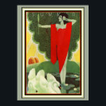 Vintag Art Deco "Summer" Poster 12 x 16<br><div class="desc">Nice, Vintag, Art Deco "Summer" Magazin Cover Poster 12 x 16</div>
