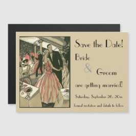 Vintag Art Deco Wedding, Newlyweds First Dance Magneteinladung