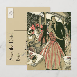 Vintag Art Deco Wedding, Newlyweds First Dance Postkarte