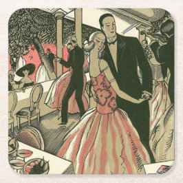Vintag Art Deco Wedding, Newlyweds First Dance Rechteckiger Pappuntersetzer