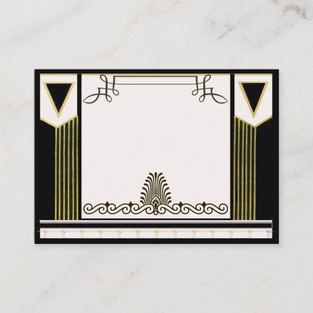 Vintag Art Deco Wedding Platzkarte Personalisiert (Vorderseite)