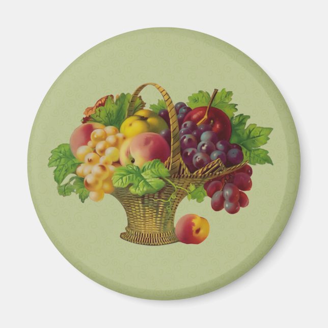 Vintag Art Fruit Basket Magnet (Vorne)