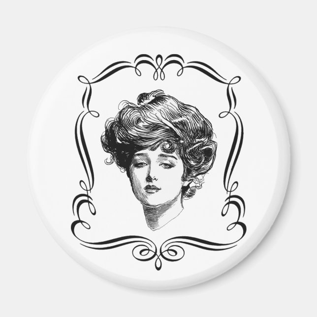 Vintag Art Gibson Girl Magnet (Vorne)