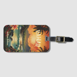 Vintag Art Hawaii Beach Hawaiian Girl Gepäckanhänger