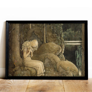 Vintag Art John Bauer Gnomes und Trolles Poster