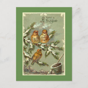 Vintag Art New Year Postkarte