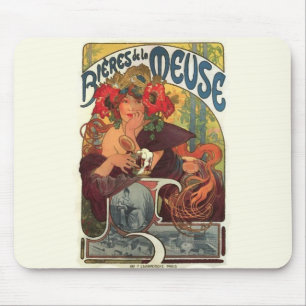 Vintag Art Nouveau Alphonse Mucha Mousepad