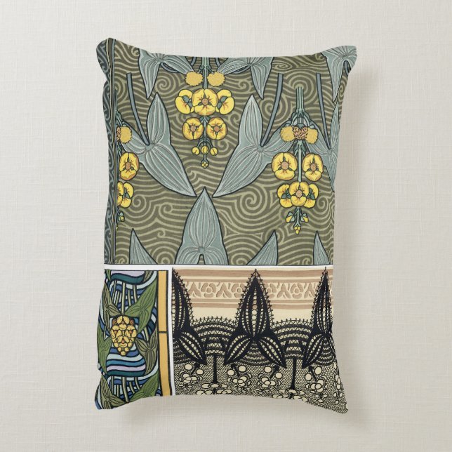 Vintag Art Nouveau Arrowhead Garden Blume Zierkissen (Rückseite(Vertikal))