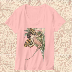 Vintag Art Nouveau Butterfly Fairy T-Shirt