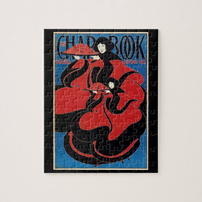 Vintag Art Nouveau Chap Book Erntedank (Vertikal)