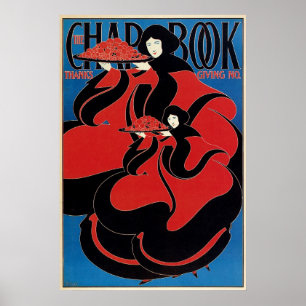 Vintag Art Nouveau Chap Book Erntedank Poster