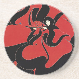 Vintag Art Nouveau Chap Book Erntedank Untersetzer