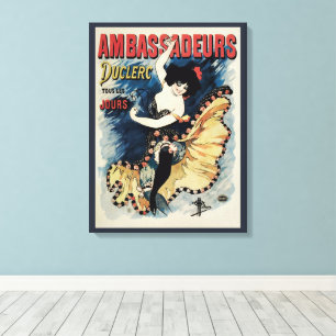 Vintag Art Nouveau Flamenco Dancer, Botschafter Leinwanddruck