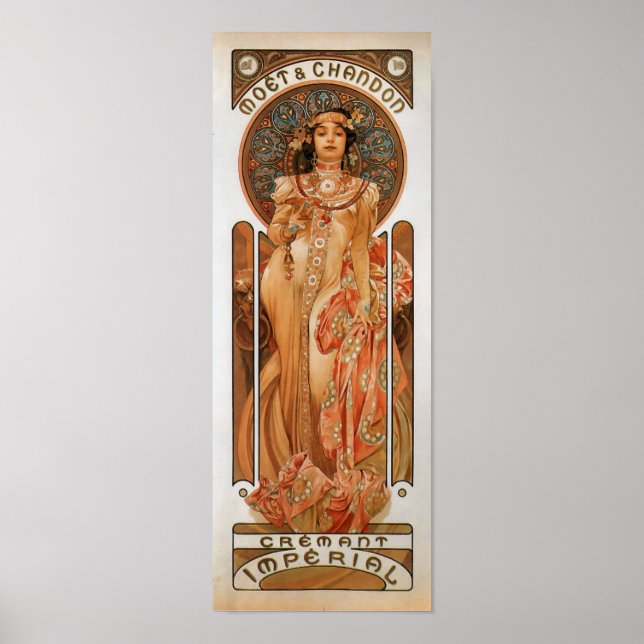Vintag Art Nouveau Moët Chandon Crémant Impérial Poster (Vorne)