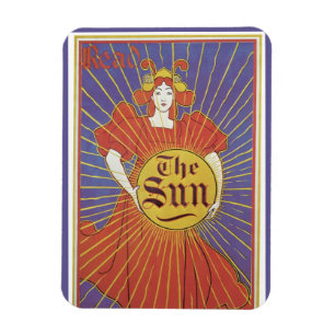 Vintag Art Nouveau, New York Sun Newspapier Magnet
