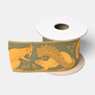 Vintag Art Nouveau Squirrels Frieze Satinband