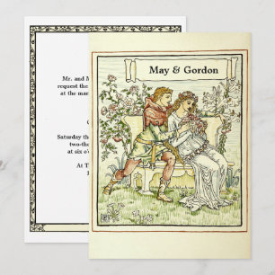 Vintag Art Nouveau W. Crane Wedding Einladung