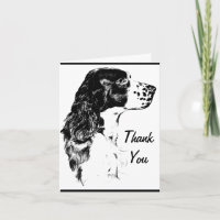 Vintag Art Springer Spaniel Danke Karte