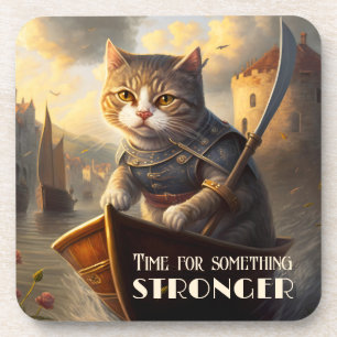 Vintag Art Warrior Cat Liquor Espresso Untersetzer