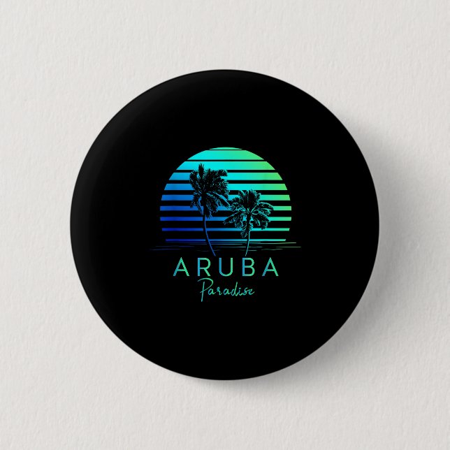 Vintag Aruba Beach Vibes Vacation Souvenir Button (Vorderseite)
