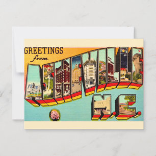 Vintag Asheville NC Postkarte