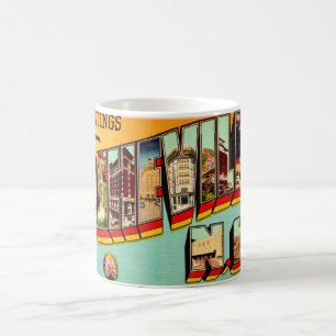 Vintag Asheville NC Postkarte Kaffeetasse