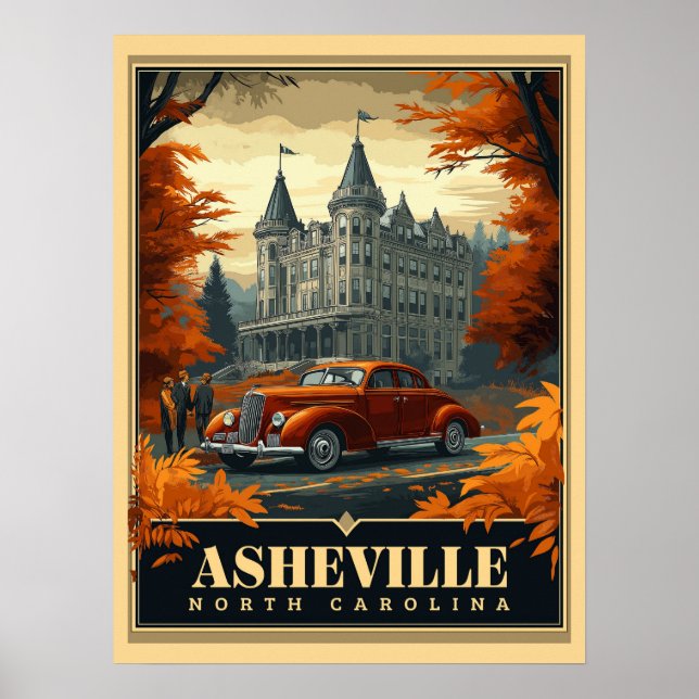 Vintag Asheville, North Carolina Poster (Vorne)
