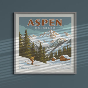 Vintag Aspen Colorado Poster